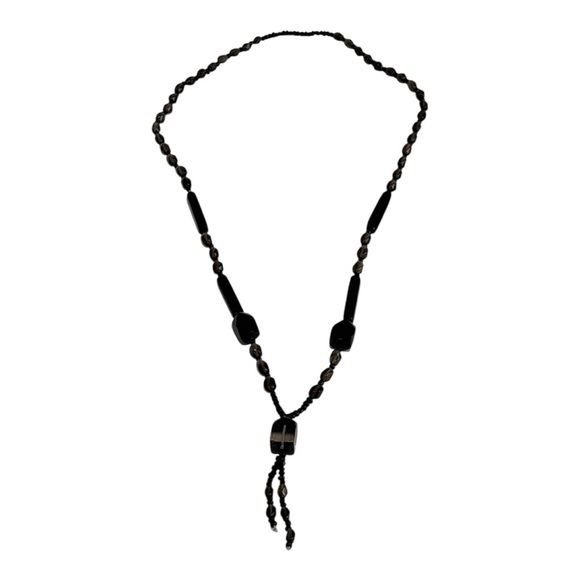 artisan Handmade Elegant Black Onyx and smoky quartz gemstone Necklace - Picture 3 of 15